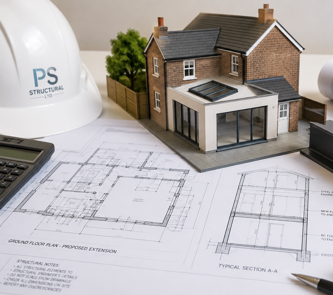 Three-dimensional architectural views of a proposed house extension