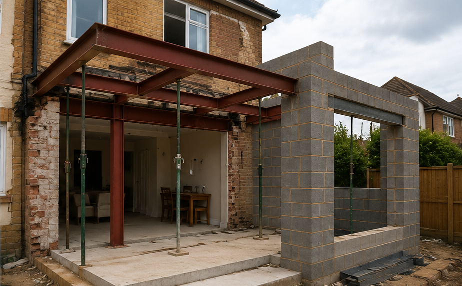 Architectural floor plans and elevations for a proposed house extension